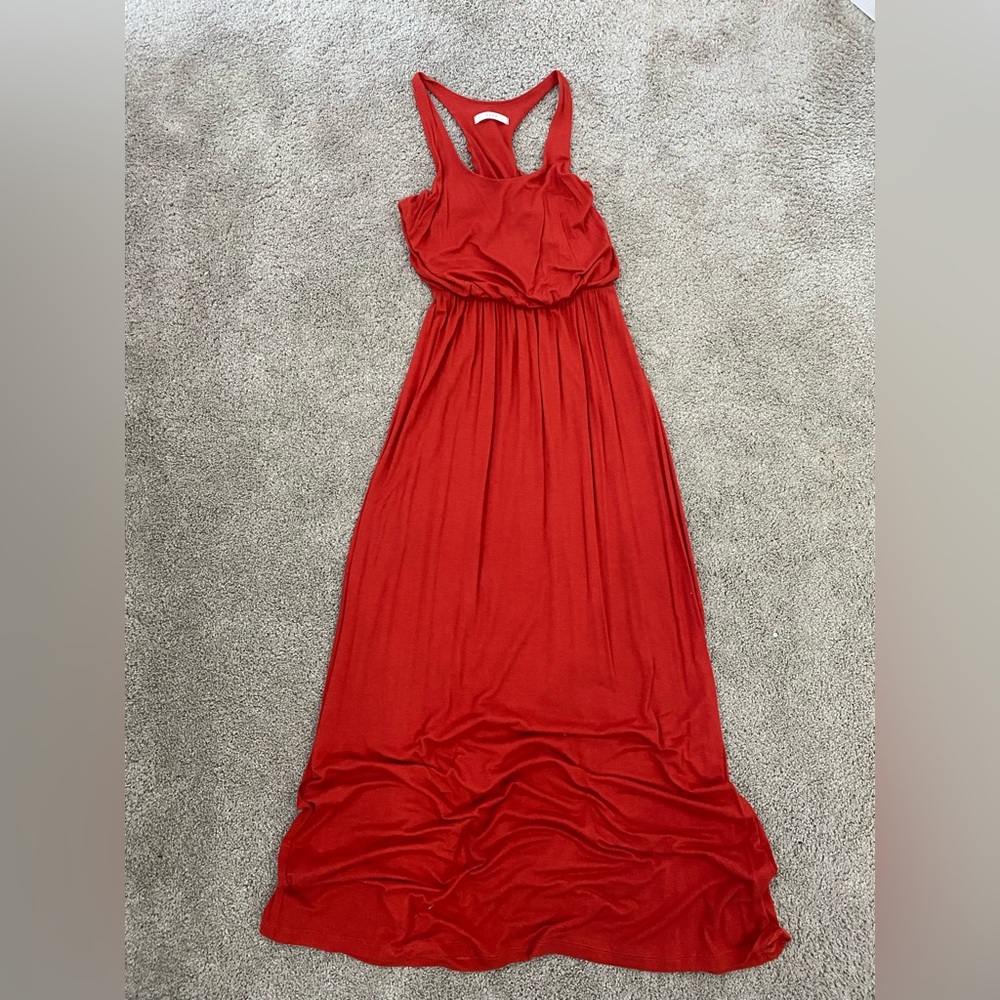 Red maxi dress